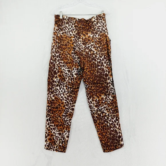 New Veronica Beard Oksana Linen Leopard Pant in Brown Multi P3613 - Picture 5 of 9